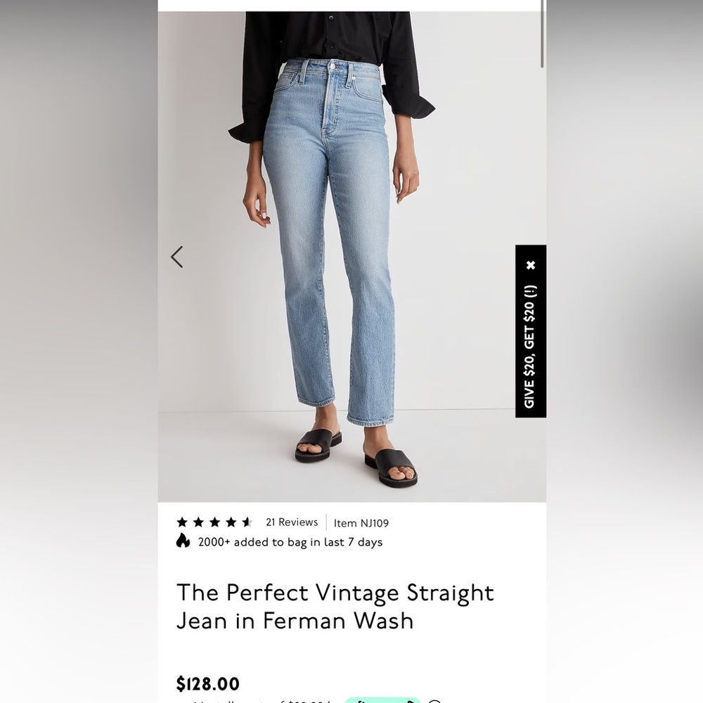 Madewell the perfect vintage jean high rise